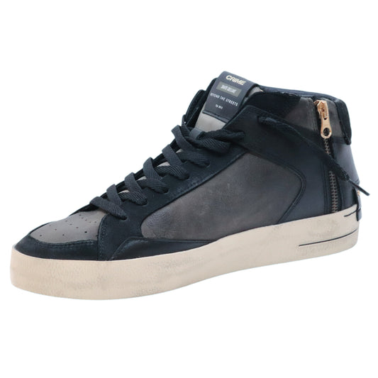 Crime London Skate Mid 15152 in pelle verde scuro e nera
