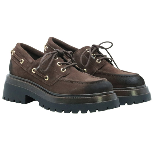 Steve Madden Detroit Brown Suede mocassino donna in camoscio marrone scuro