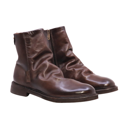 A.S.98 Lumen Z66201 stivaletto uomo in pelle marrone Ebano con zip