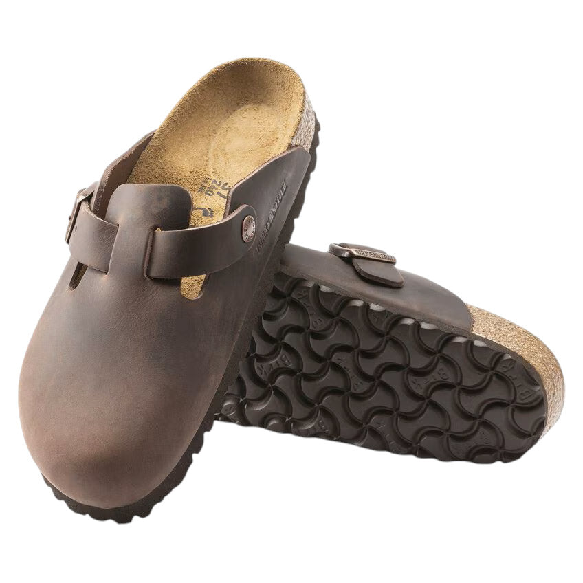 Birkenstock Boston Oiled Leather 0860133 sabot unisex in pelle oleata Habana