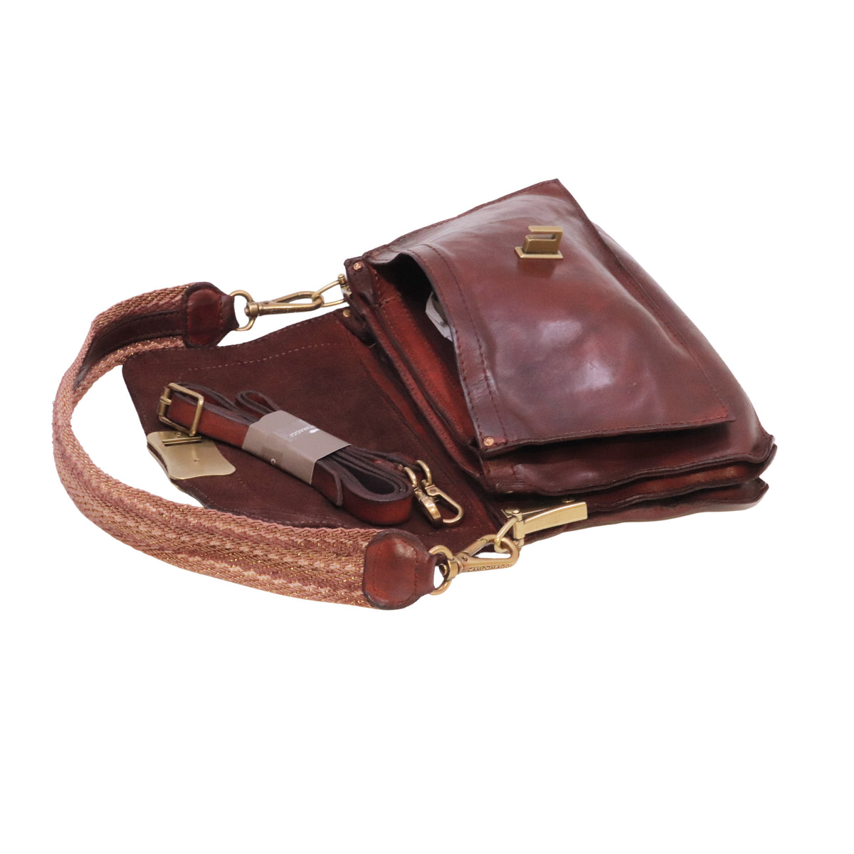 Campomaggi Agnese C045680ND borsa a spalla e tracolla in pelle vinaccia Made in Italy