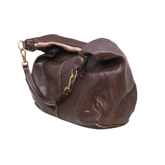 Campomaggi Wanda Kura C045720ND borsa a spalla donna in pelle testa di moro con borchie Made in Italy