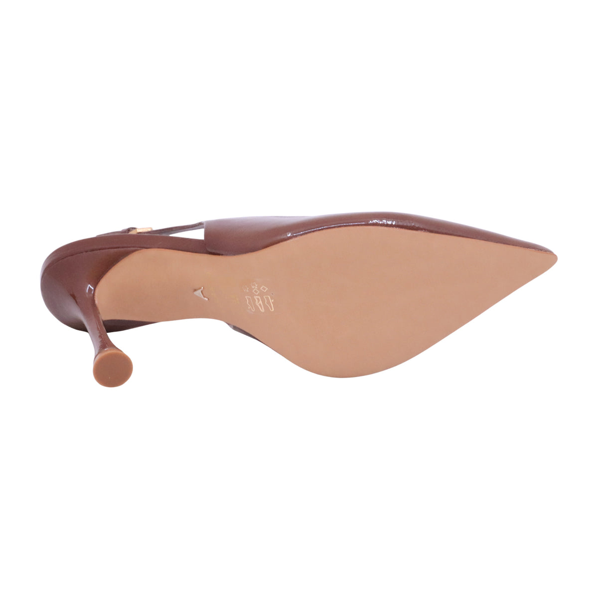Carrano 939009 Brownie slingback donna in vernice marrone con tacco 10 cm