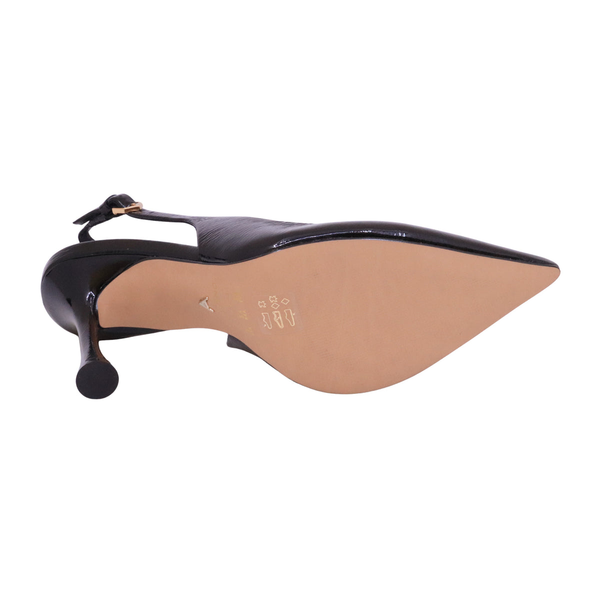Carrano 939009 Black slingback donna in vernice nera con tacco 10 cm