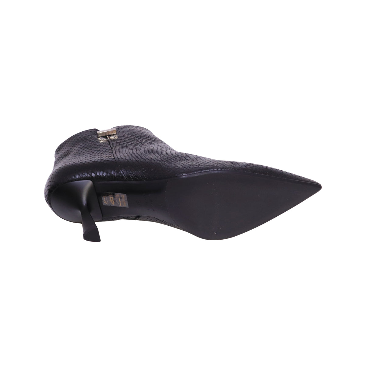 Chantal 3340 tronchetto donna in pelle stampa pitone nero con tacco 8 cm