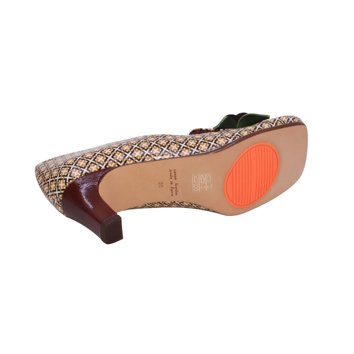Chie Mihara Shuz Multi décolleté donna con tacco in pelle fantasia e fiore