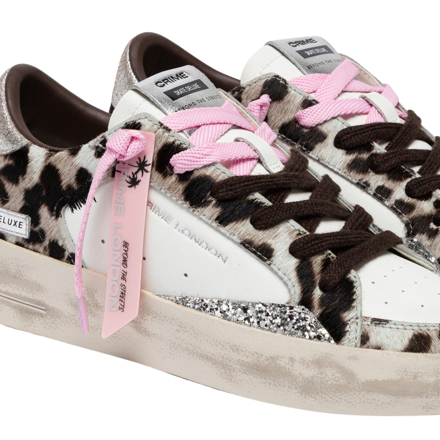 Crime London Sk8 Deluxe Wedge Pink Hyena 23151 sneaker donna animalier