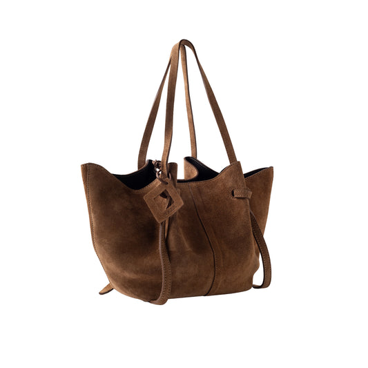 D.A.T.E. Nina Velour Cuoio B451-NI-VR-CU borsa shopper donna in camoscio marrone