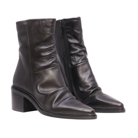 MJUS Milla L39205 stivaletto donna in pelle nera con tacco 6,5 cm e zip interna