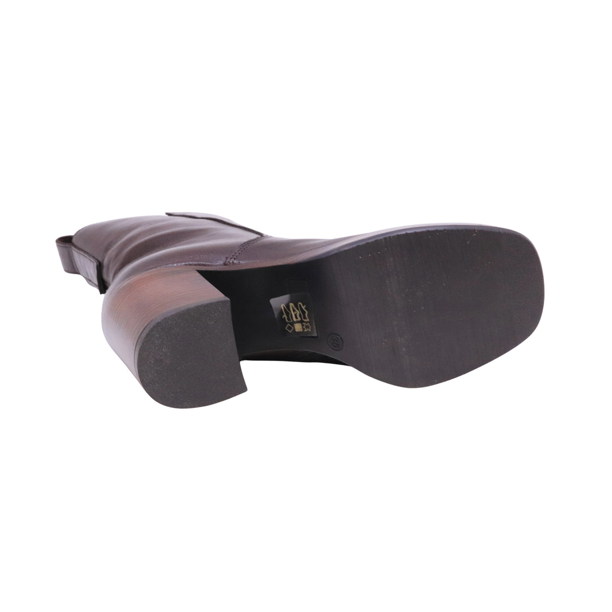 MJUS Maddalena P96212 stivaletto donna in pelle Moka con tacco largo 8 cm e plateau