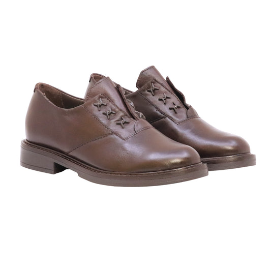 MJUS T81107 scarpa donna in pelle Moka senza lacci con elastico