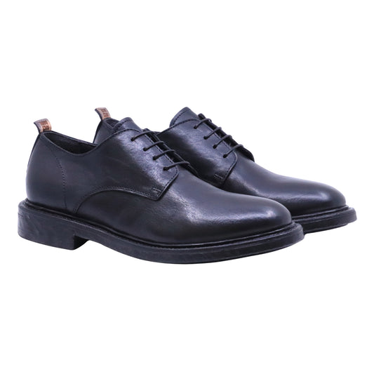 Moma 52421A Kurni stringata Derby uomo in pelle nera Made in Italy