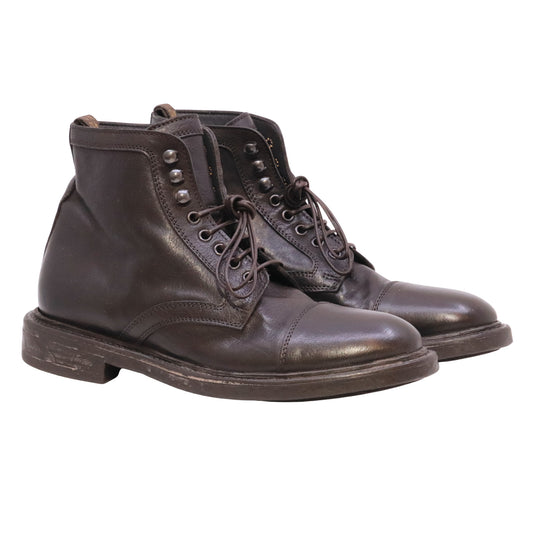 Moma 52615B Kurni stivaletto allacciato uomo in pelle marrone cioccolato Made in Italy