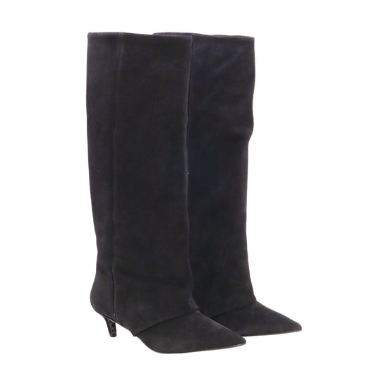 Steve Madden Luca stivale donna in camoscio nero con kitten heel 5 cm
