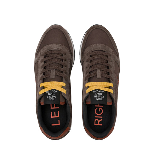 SUN68 Tom Z46101-08 sneaker uomo in nylon e camoscio marrone