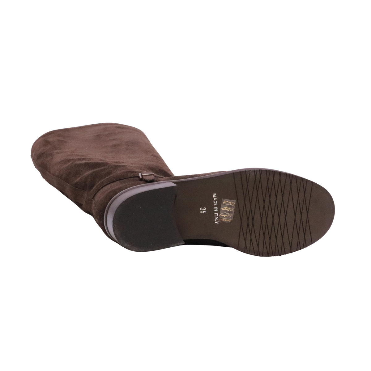 The Seller MW079 Crosta Corvino stivale cavallerizzo donna in camoscio marrone Made in Italy