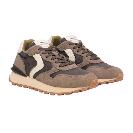Voile Blanche Paris Race Man W sneaker uomo in camoscio e tessuto tecnico tortora-militare