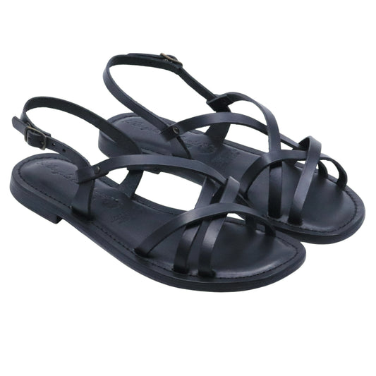 Sandalo donna L'angolo del cuoio Firenze 6651 in pelle nera