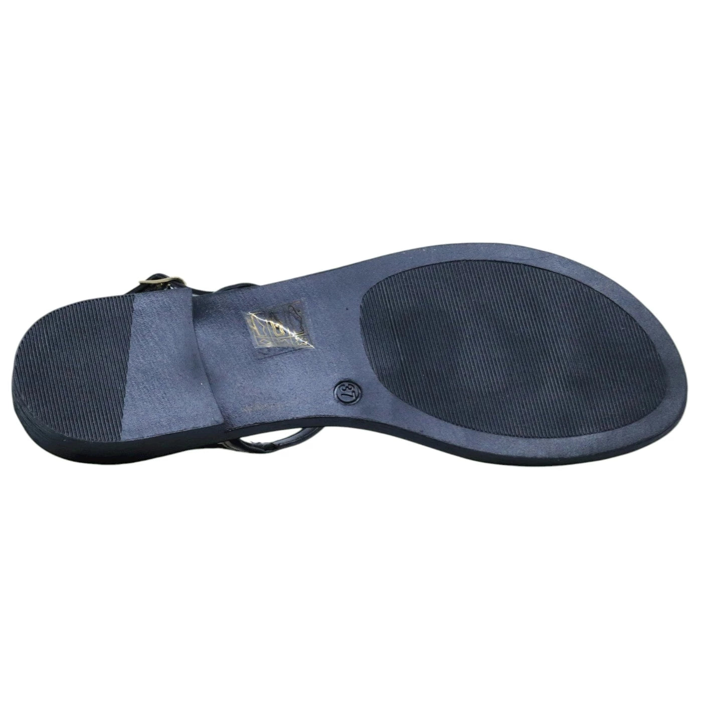 Verderosamarino 3980 sandalo infradito donna in pelle nera e platino