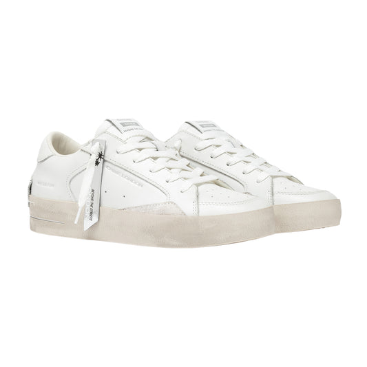 Crime London Skate Vanilla White 21111 sneaker donna in pelle bianca e camoscio casual