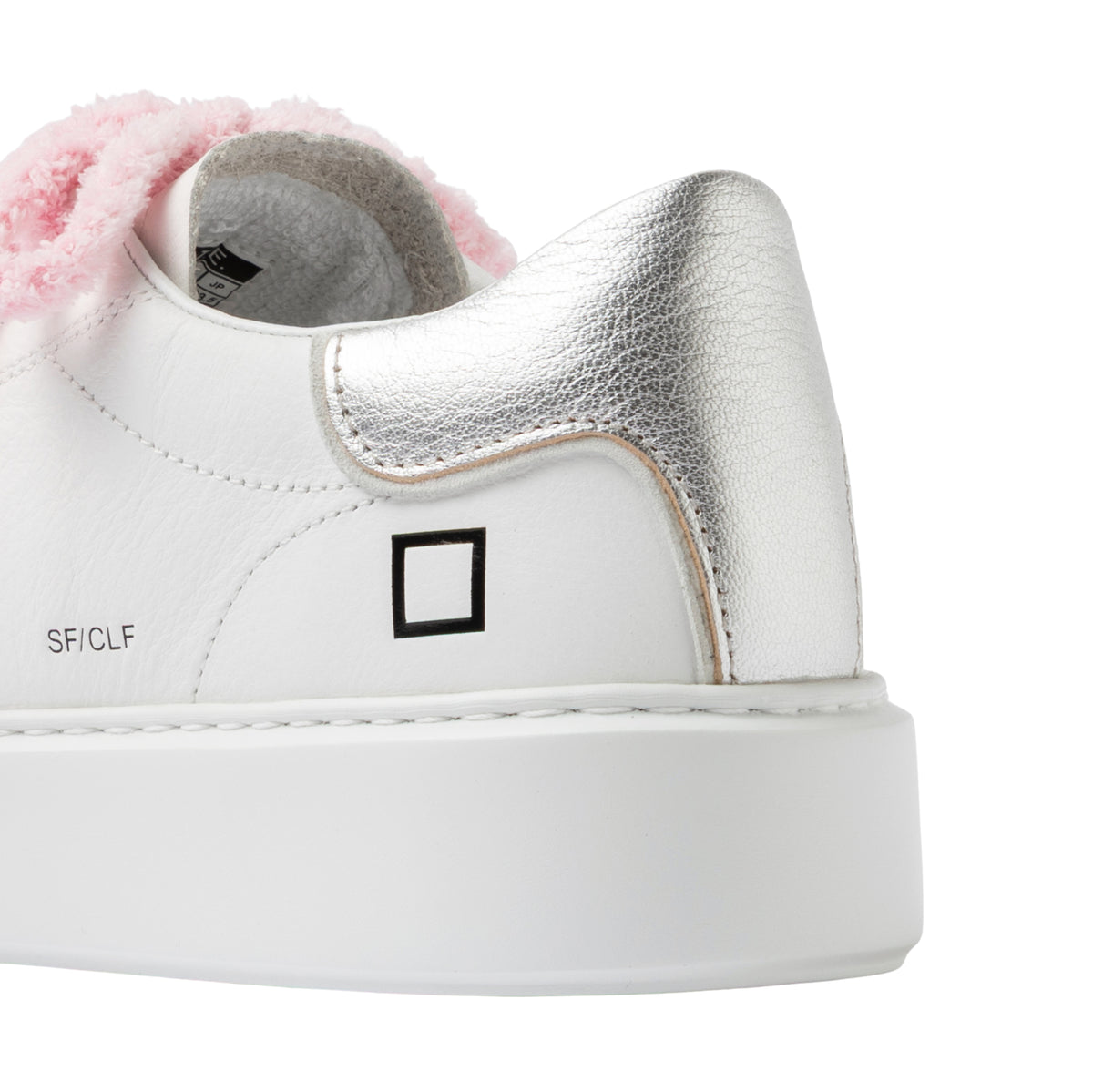 D.A.T.E. Sfera Calf SF-CA-WS sneaker donna in pelle bianca con dettaglio argento