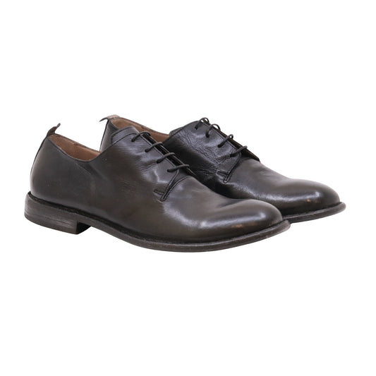 Moma 14501A Minsk stringata uomo in pelle nera con suola in gomma