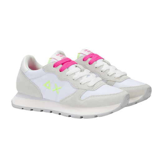 SUN68 Ally Solid Z36201-0162 sneaker donna in camoscio e nylon bianco fucsia fluo