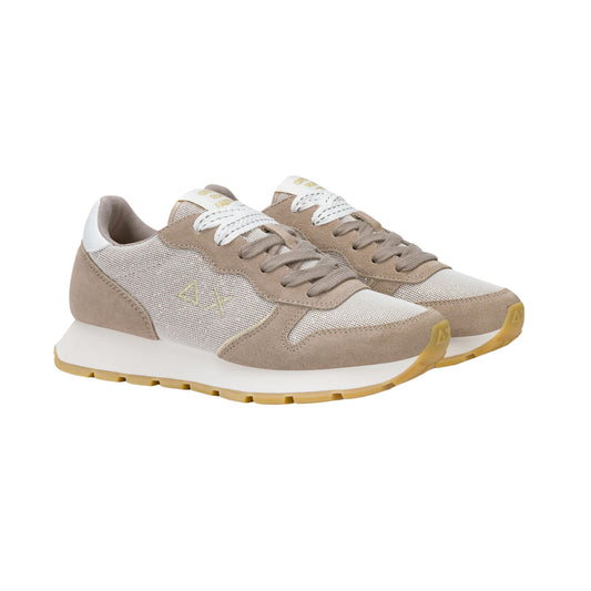 SUN68 Ally Glitter Z36203-98 sneaker donna in camoscio e lurex grigio stone