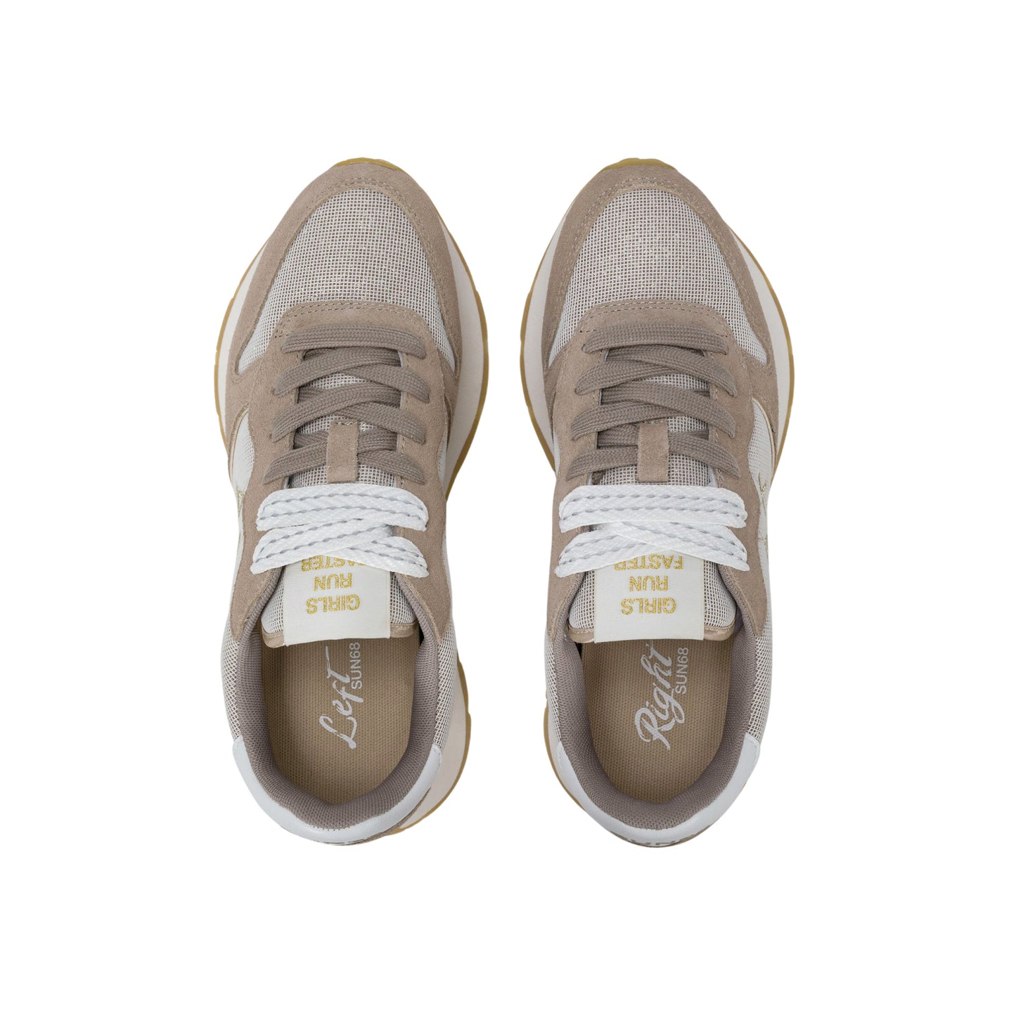 SUN68 Ally Glitter Z36203-98 sneaker donna in camoscio e lurex grigio stone