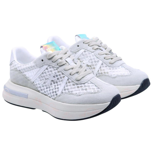 Premiata Cassie 7390 sneaker donna in tessuto retato bianco