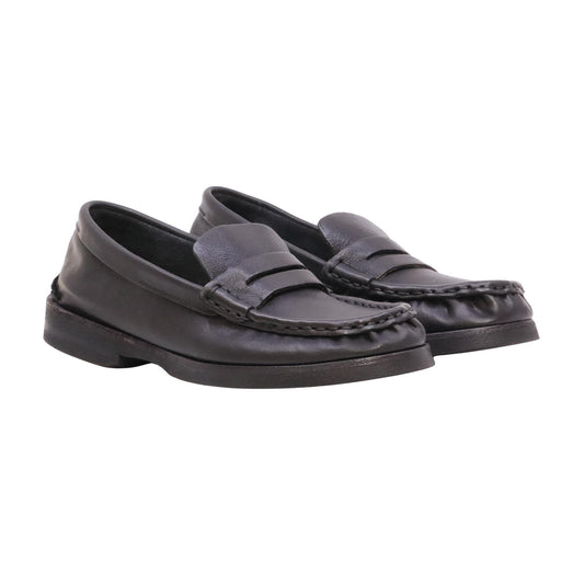 AS98 Benso Z58101 mocassino uomo in pelle nera con suola in gomma