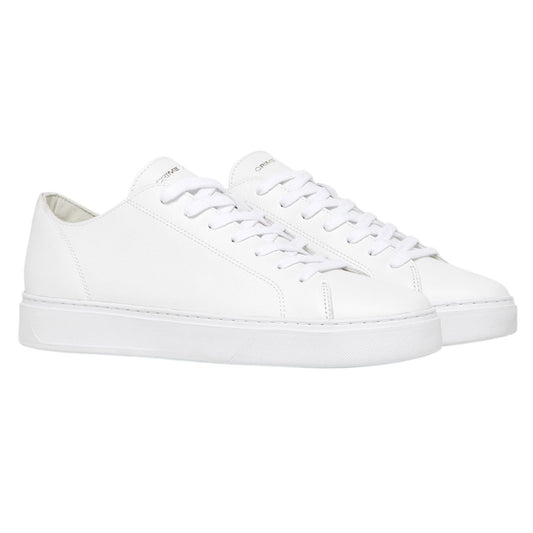 Sneaker uomo Crime London Raw Cut 17650 in morbida pelle sfoderata di colore bianco