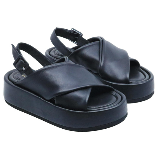 Sandalo platform Paloma Barceló 26 Basima in pelle nera