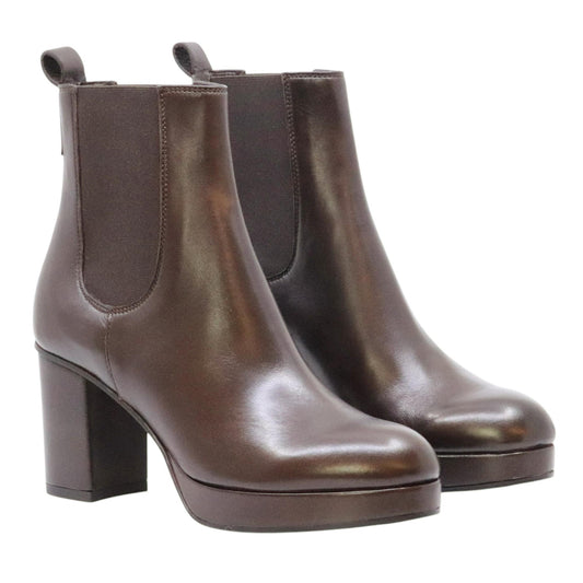 Triver Flight 776 01 stivaletto donna Chelsea in pelle marrone