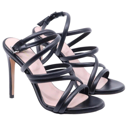 Sandalo donna Anna F in elegante pelle di colore nero