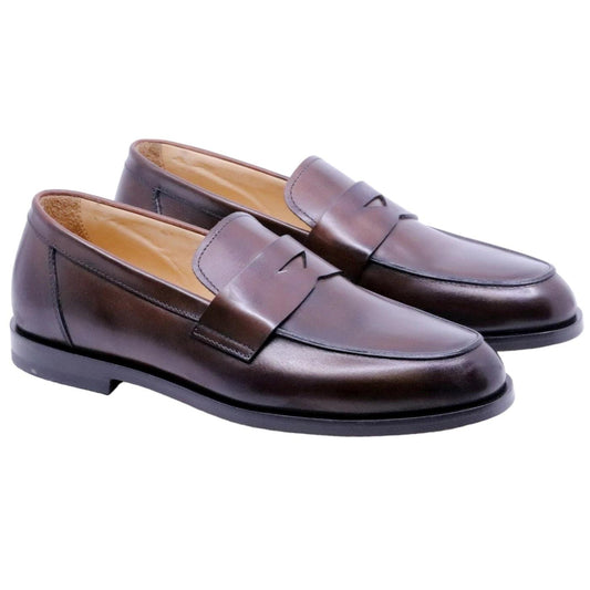 Mocassino uomo Mille 885 Milton in pelle marrone bruciato