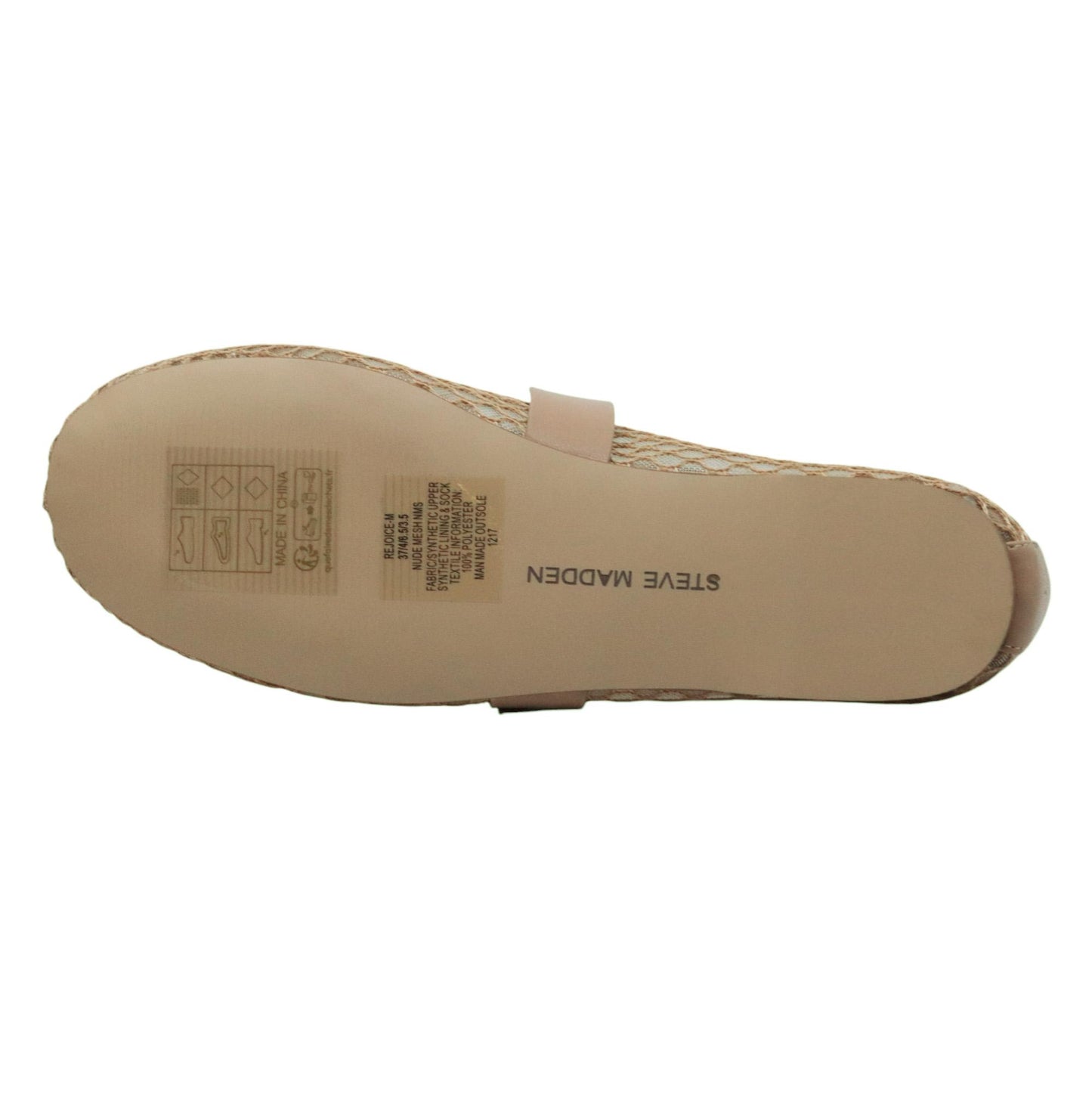 Ballerina Steve Madden Rejoice in similpelle nude e rete trasparente
