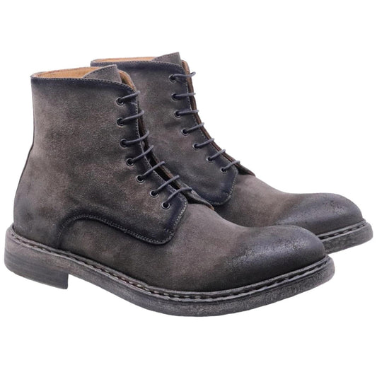 Stivaletto da uomo Crispiniano 6081 in pelle camoscio ingrassato grigio