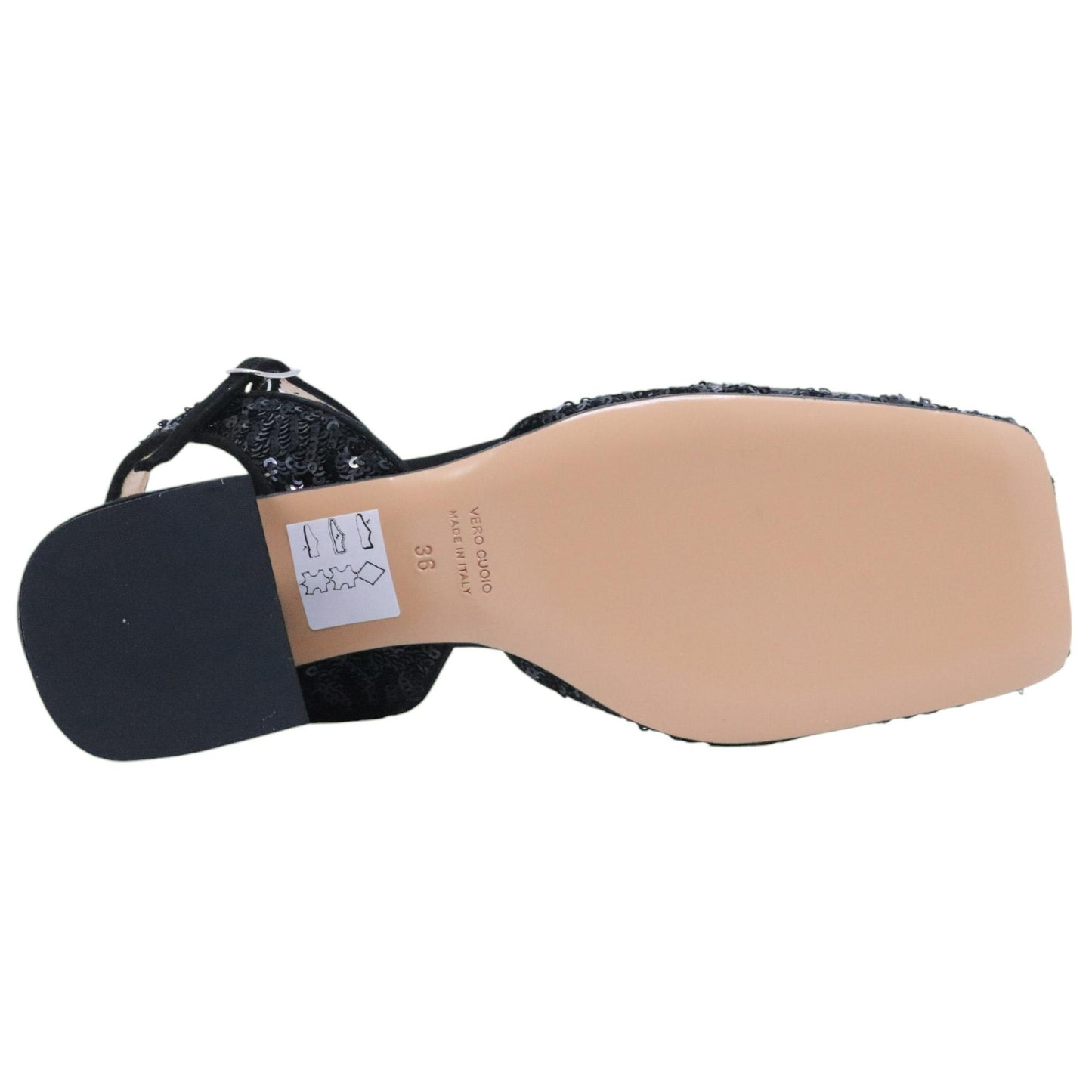 Slingback donna Anna F 1838 in paillettes nero