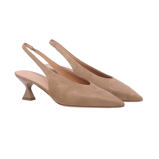 The Seller SS4004 slingback donna in camoscio chestnut