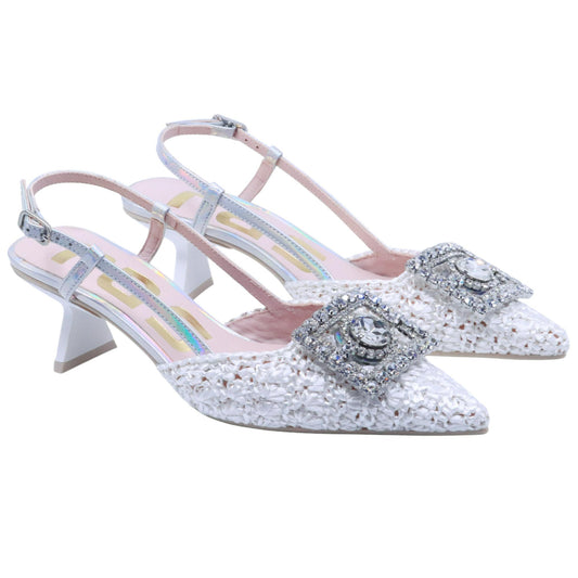 Ras 8045 slingback donna in corda bianca