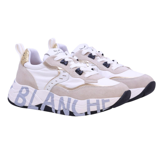 Voile Blanche Club105 sneaker donna suede nylon bianco e platino<BR/>