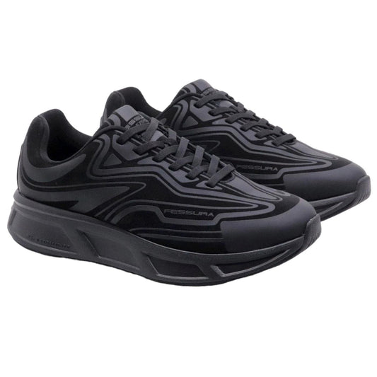 Sneaker Fessura Runflex #02 in nabuk nero