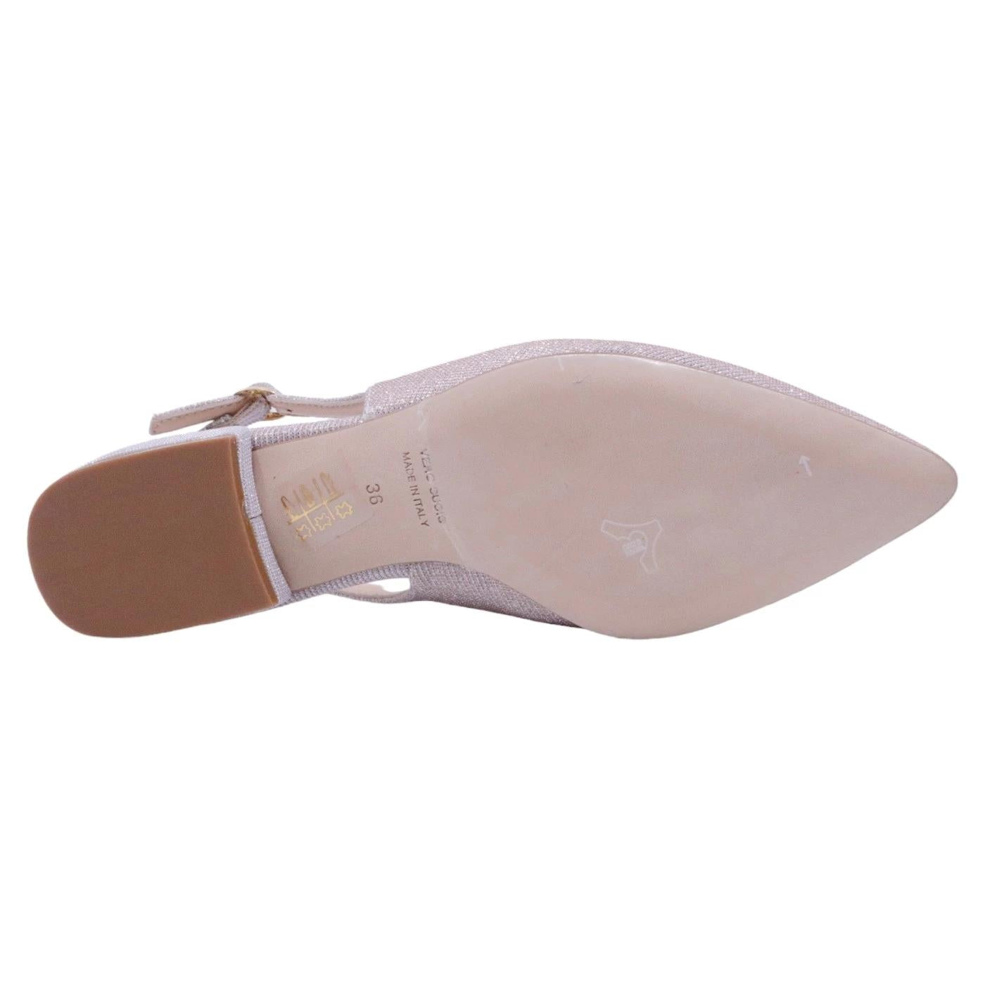 Slingback donna Le Briella Z821 in tessuto galassia luminoso con tonalità di rosa