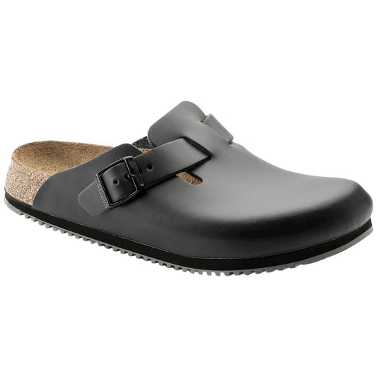 Birkenstock Boston unisex in pelle naturale di colore nero