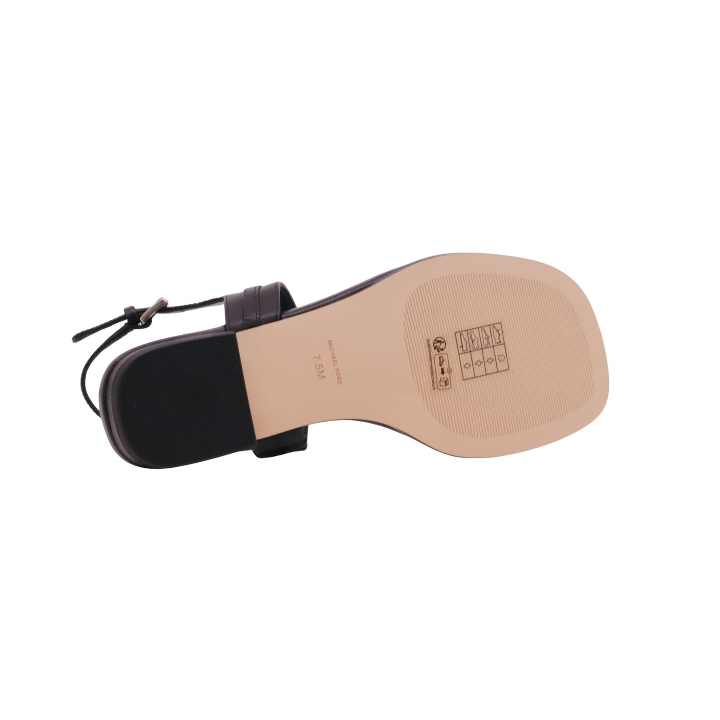 Michael Kors Marcia Thong sandalo infradito donna in pelle nero con catena argento