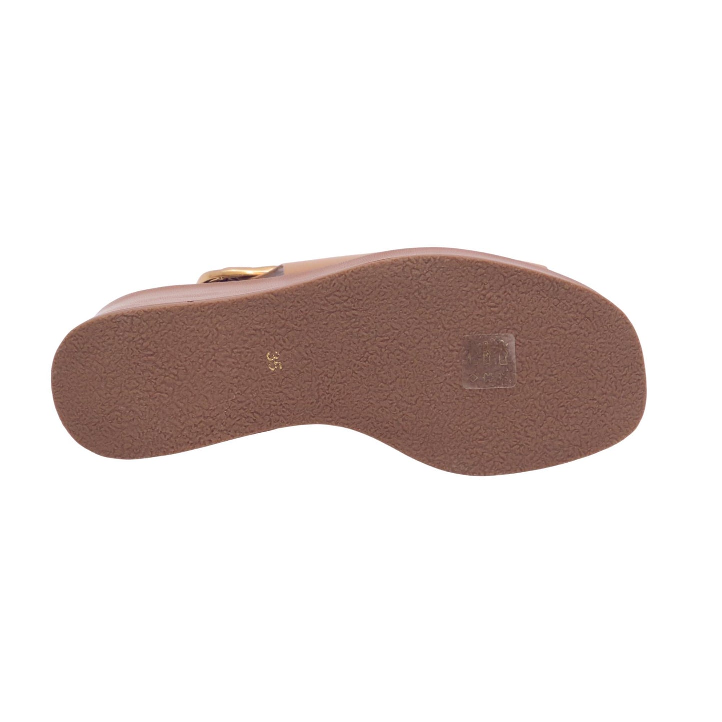 Carrano 949003 Vegetal sandalo zeppa donna in pelle Cookie con cinturino e plateau