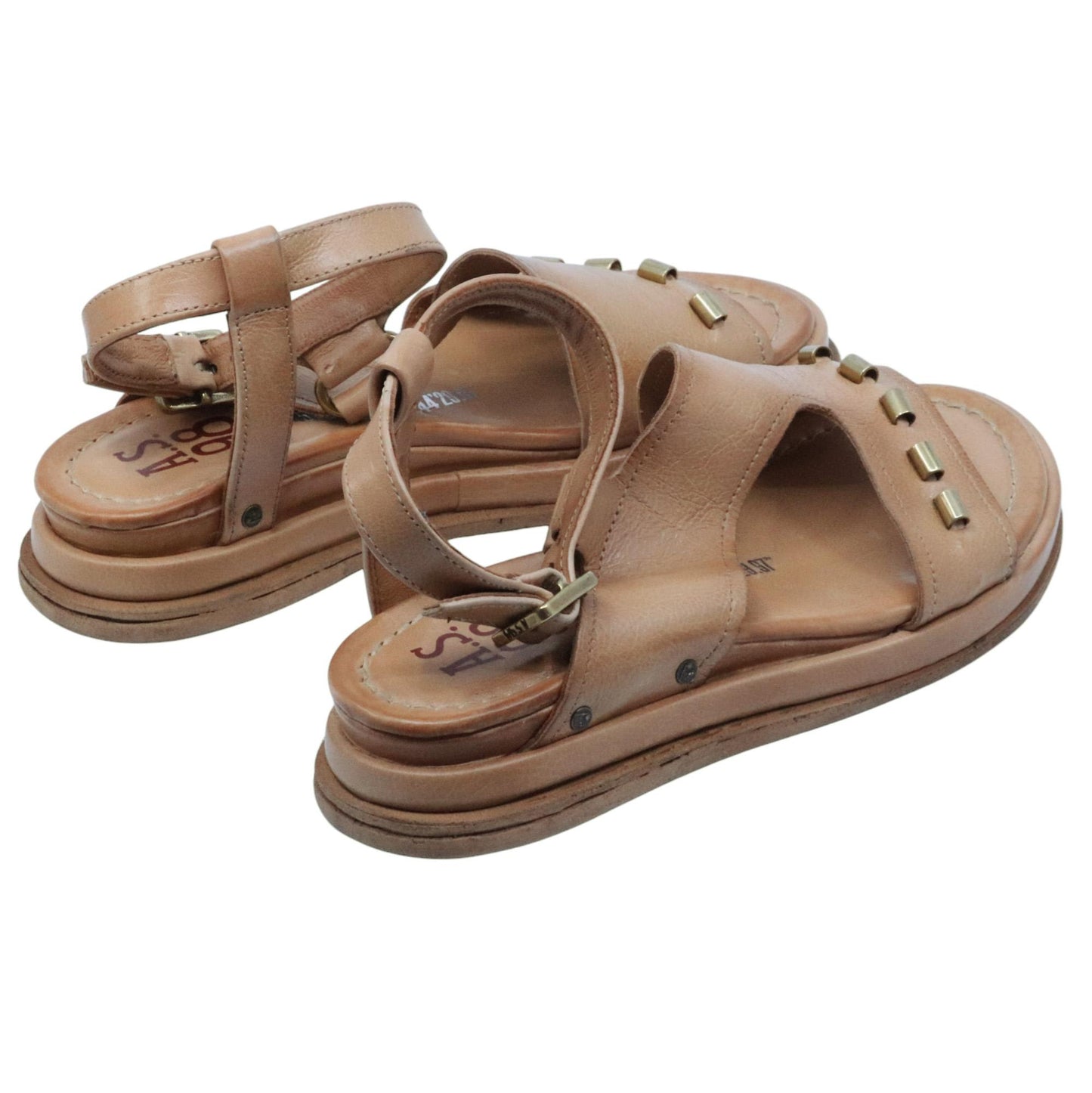 Sandalo donna AS98 B60016 in pelle cuoio