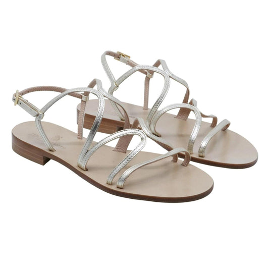 Sandalo caprese Paolo Ferrara 3026 in pelle platino