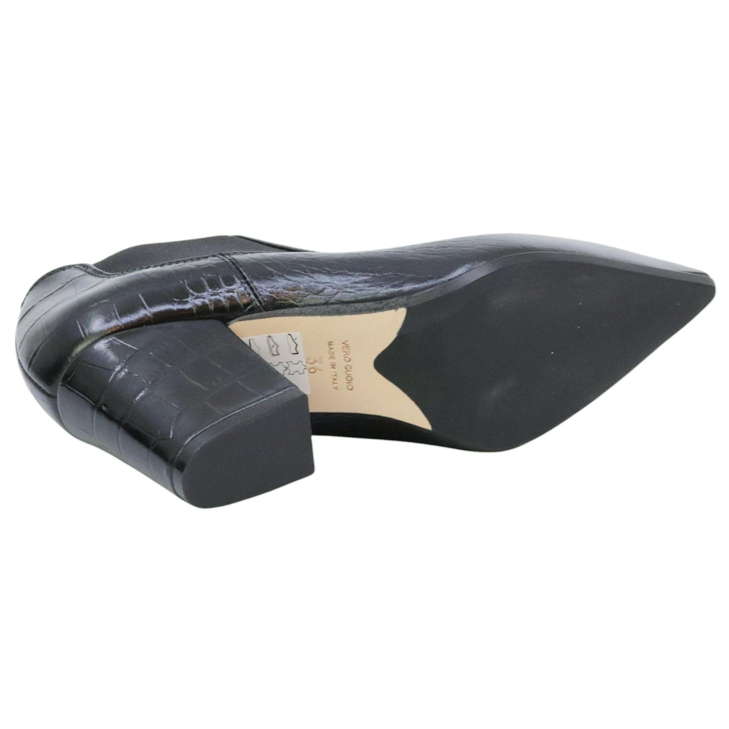 Anna F 1898 tronchetto donna in pelle cocco nera